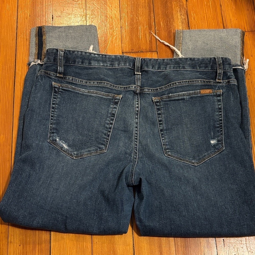 Joe's Jeans The Smith Mid Rise Straight Cropped Dark Blue Ankle Cuffed - Picture 2 of 4